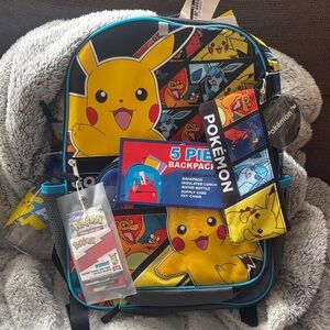 Pokemon Pikachu Blue and Yellow Backpack Set